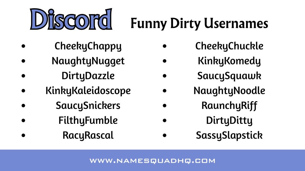 Funny Dirty Usernames