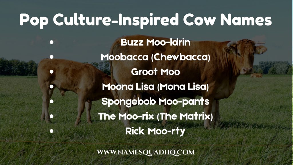Pop Culture-Inspired Funny Cow Names