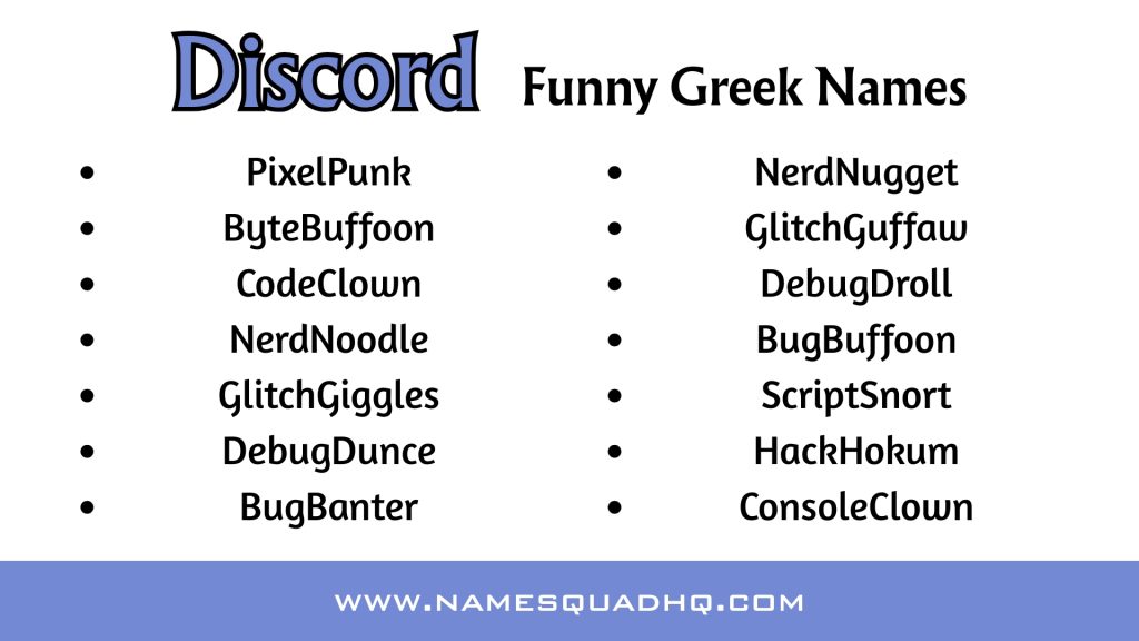 Greek Funny Discord Names