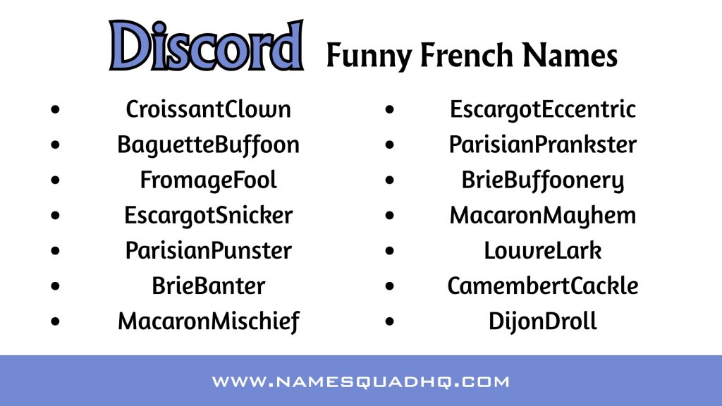 French Funny Discord Names