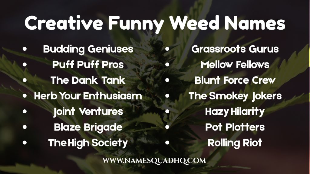 Creative Funny Weed Names