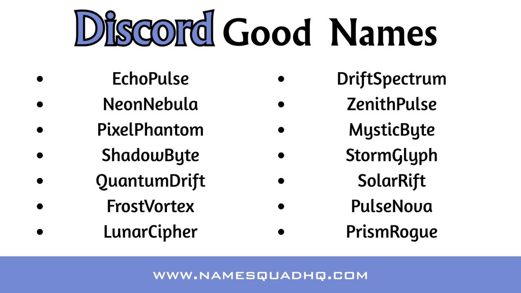 Good Discord Names