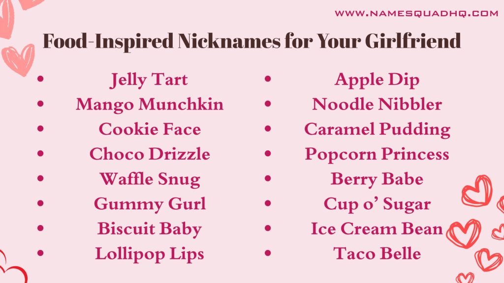 Food-Inspired Nicknames for Your Girlfriend