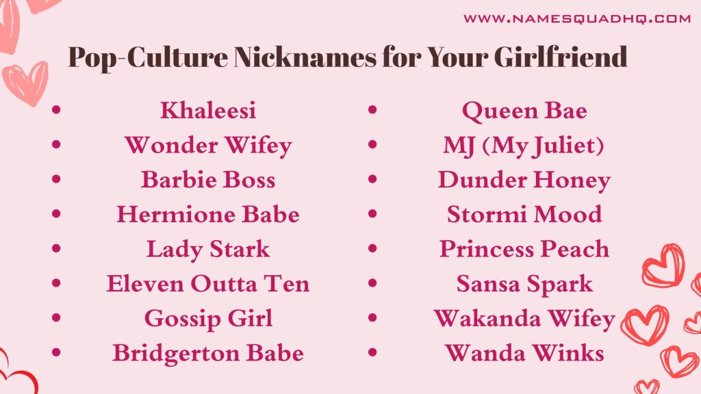 Pop-Culture Nicknames for Your Girlfriend