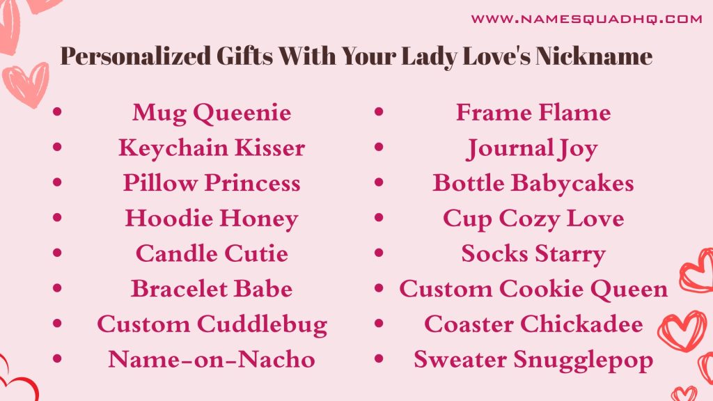 Personalized Gifts With Your Lady Love's Nickname