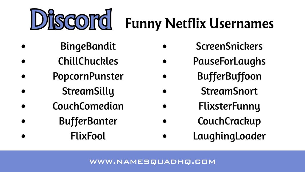 Funny Netflix Usernames