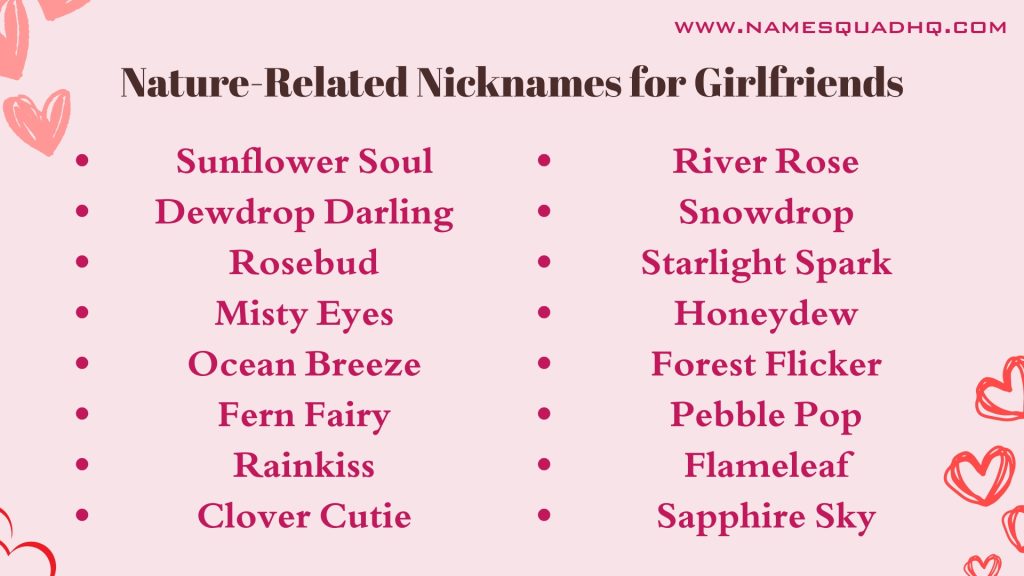 Nature-Related Nicknames for Girlfriends