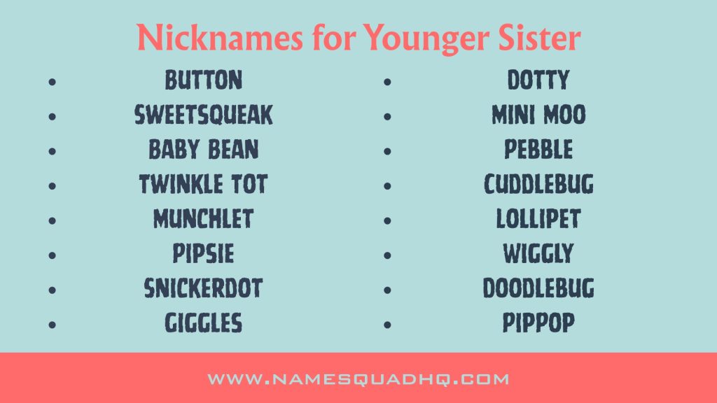Nicknames for Younger Sister