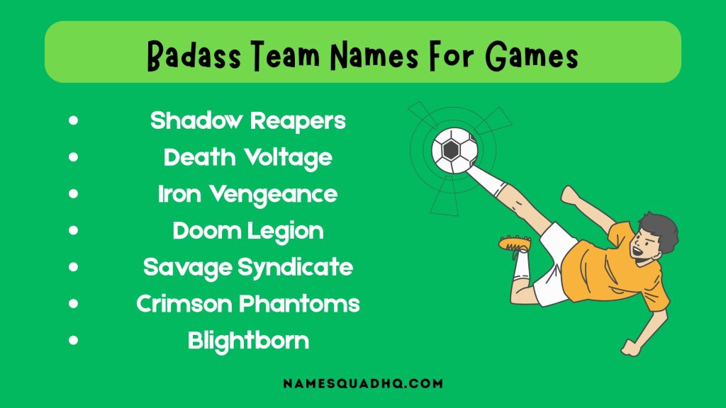 Badass Team Names For Games