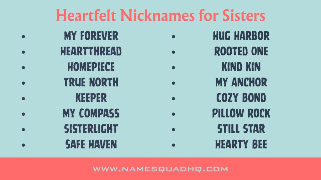 Heartfelt Nicknames for Sisters
