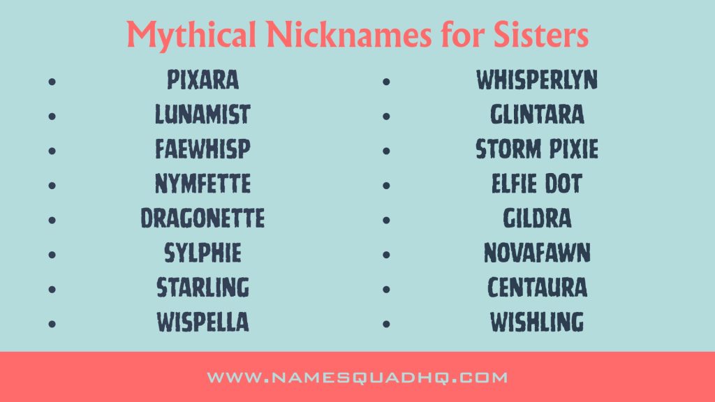 Mythical Nicknames for Sisters