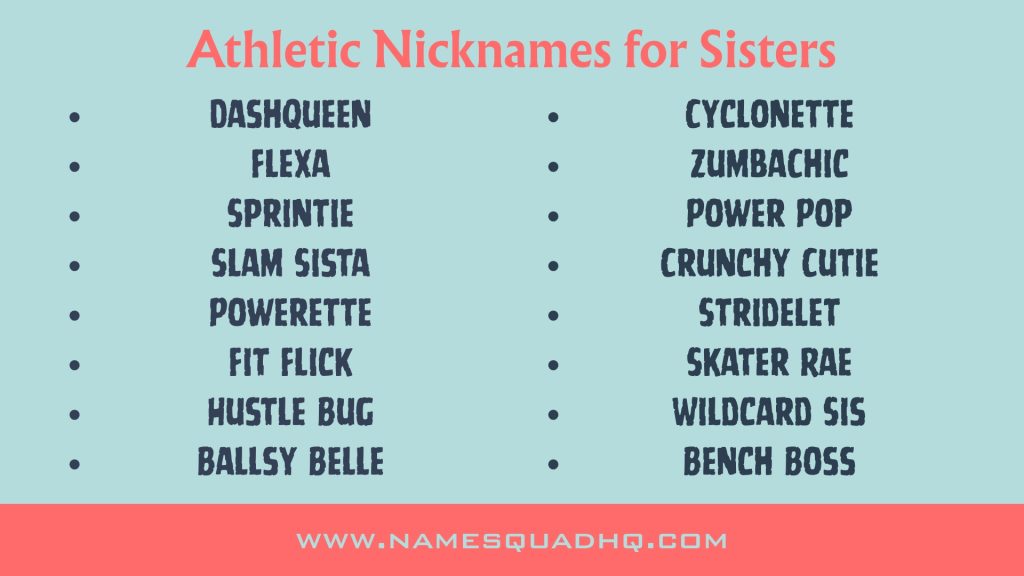 Athletic Nicknames for Sisters