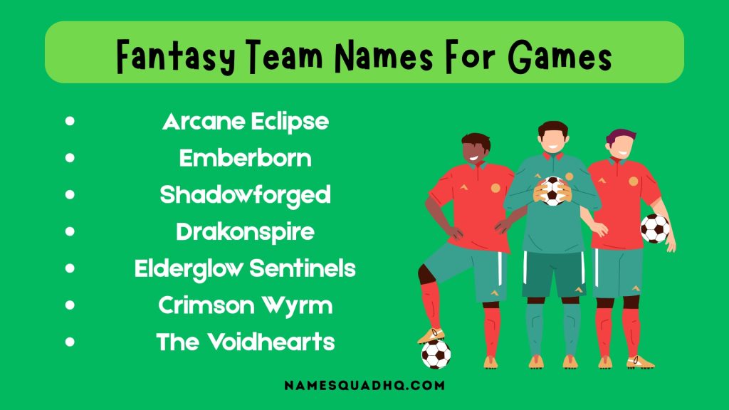 Fantasy Team Names For Games