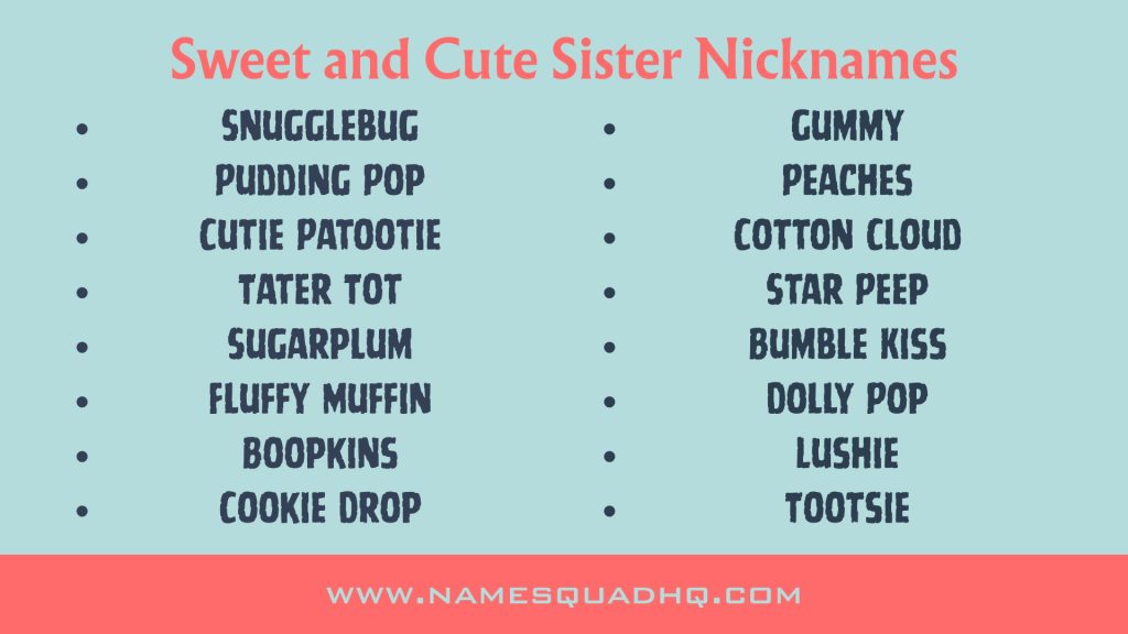 Sweet and Cute Sister Nicknames