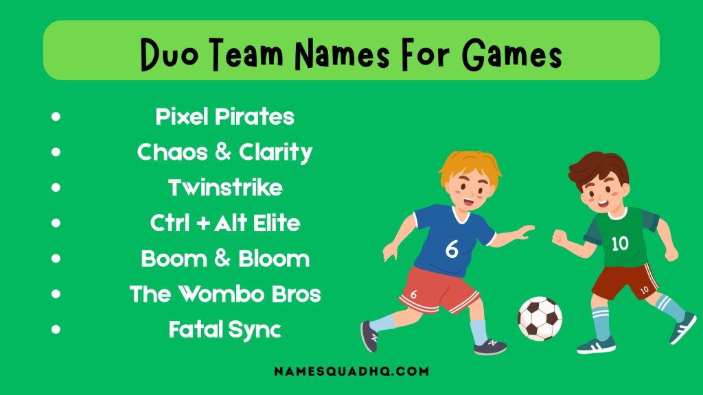 Duo Team Names For Games