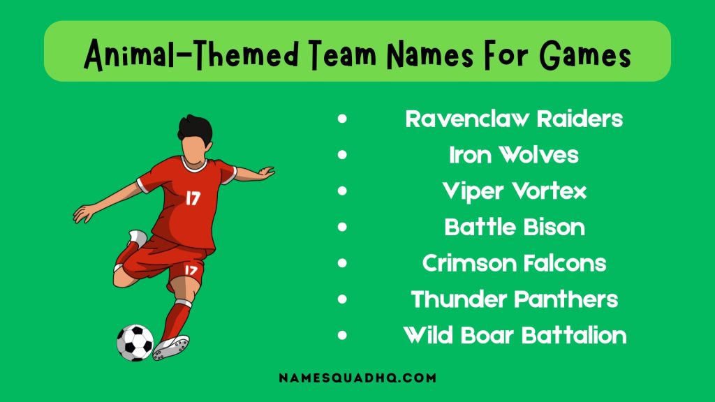 Animal-Themed Team Names For Games