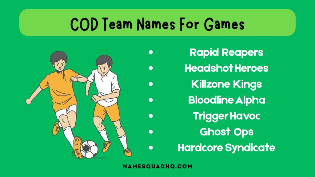 COD Team Names For Games