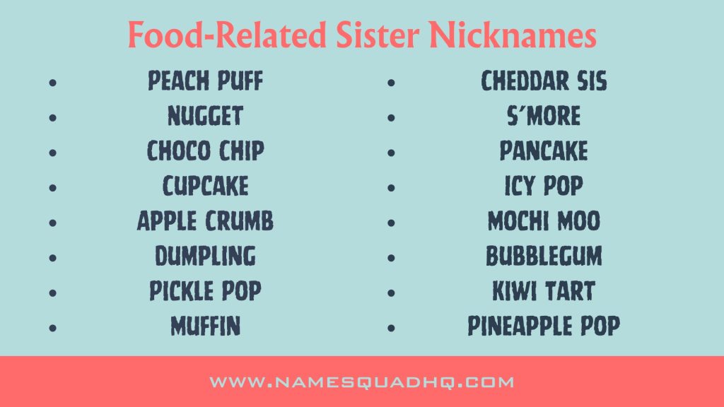 Food-Related Sister Nicknames