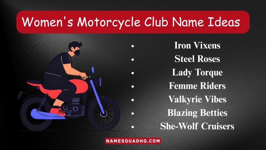 Women's Motorcycle Club Name Ideas