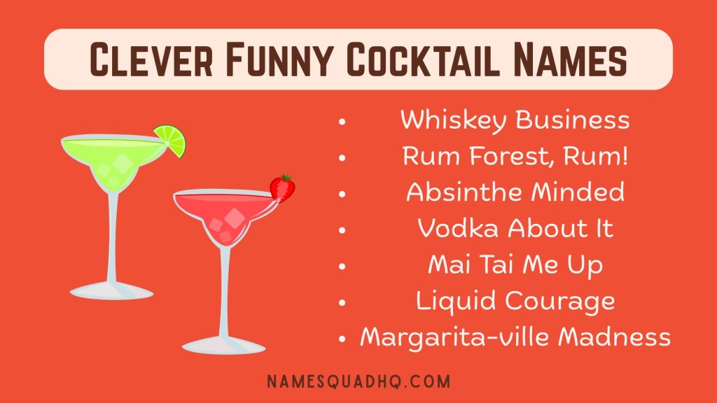 Clever Funny Cocktail Names