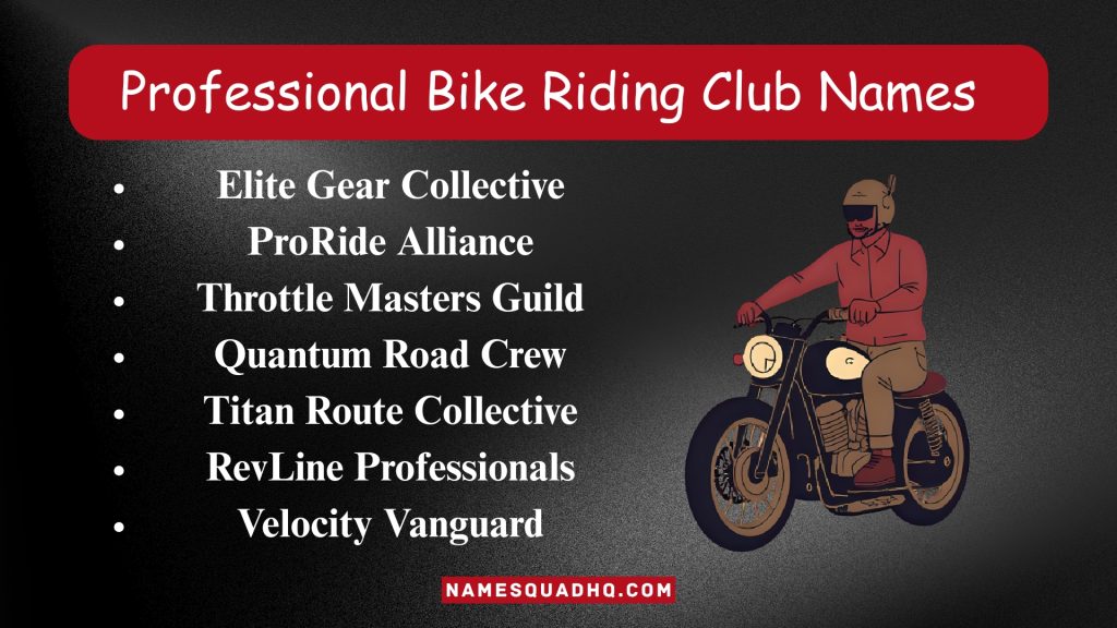 Professional Bike Riding Club Names