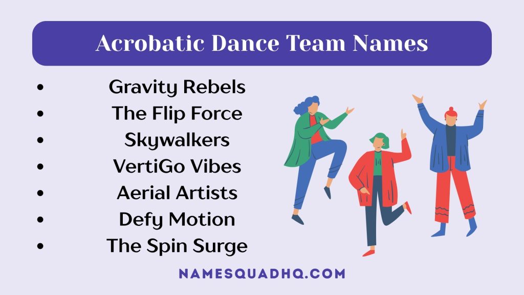 Acrobatic Dance Team Names