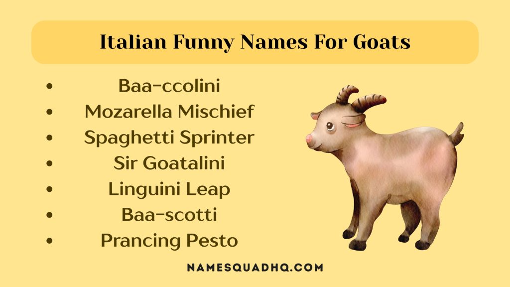 Italian Funny Names For Goats