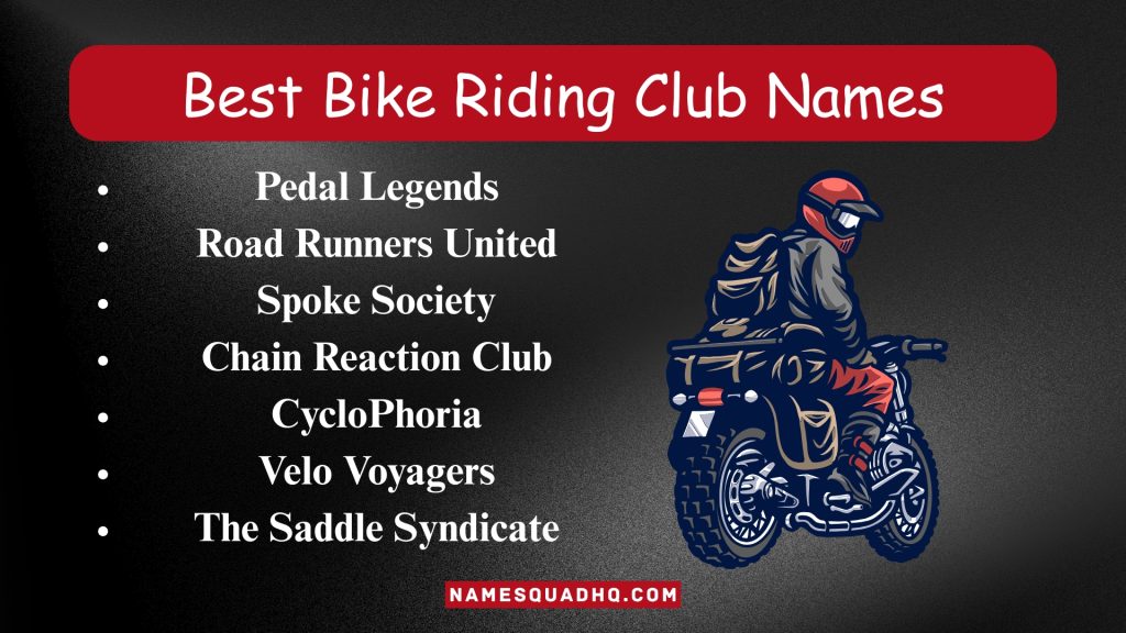 Best Bike Riding Club Names