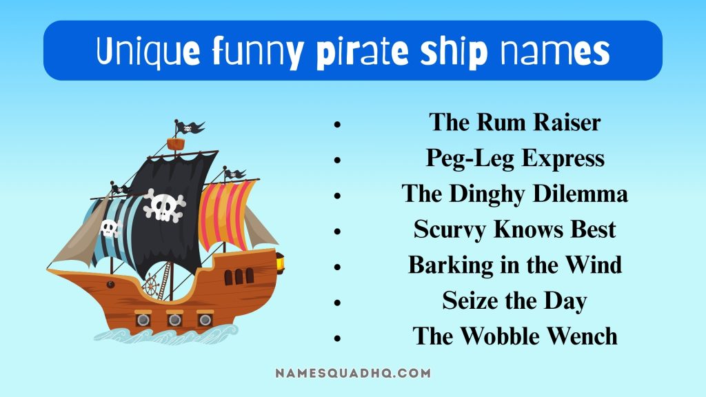 Unique funny pirate ship names