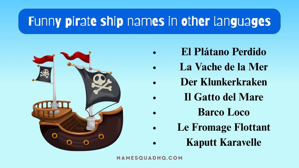 Funny pirate ship names in other languages