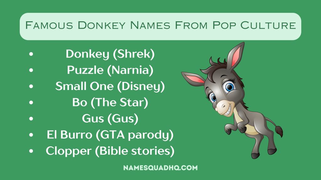 Famous Donkey Names From Pop Culture