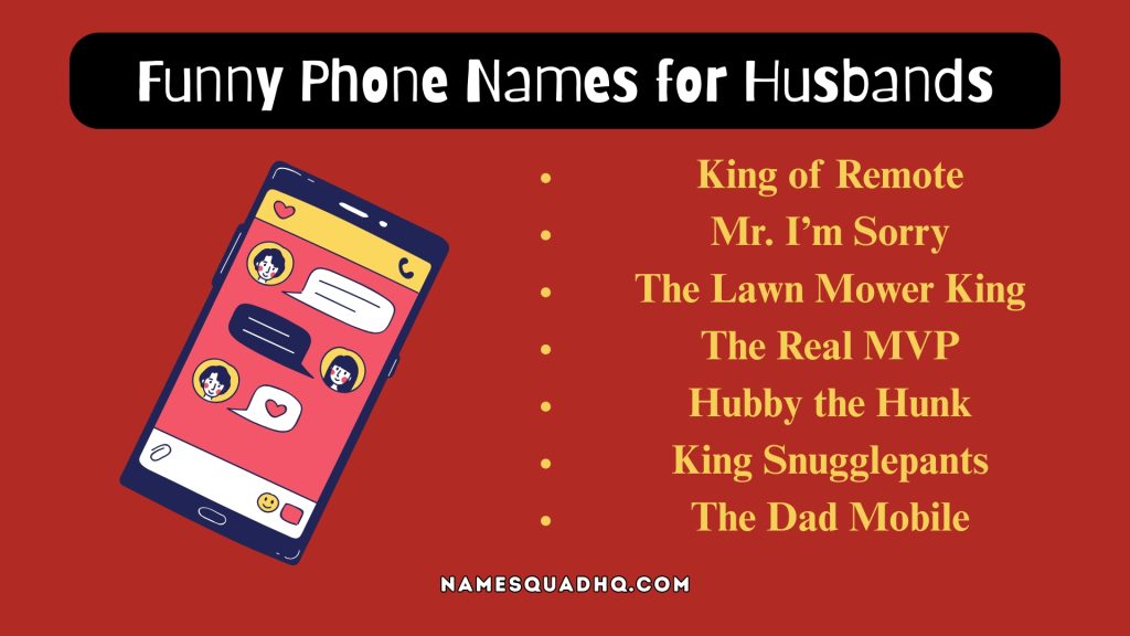 Funny Phone Names for Husbands