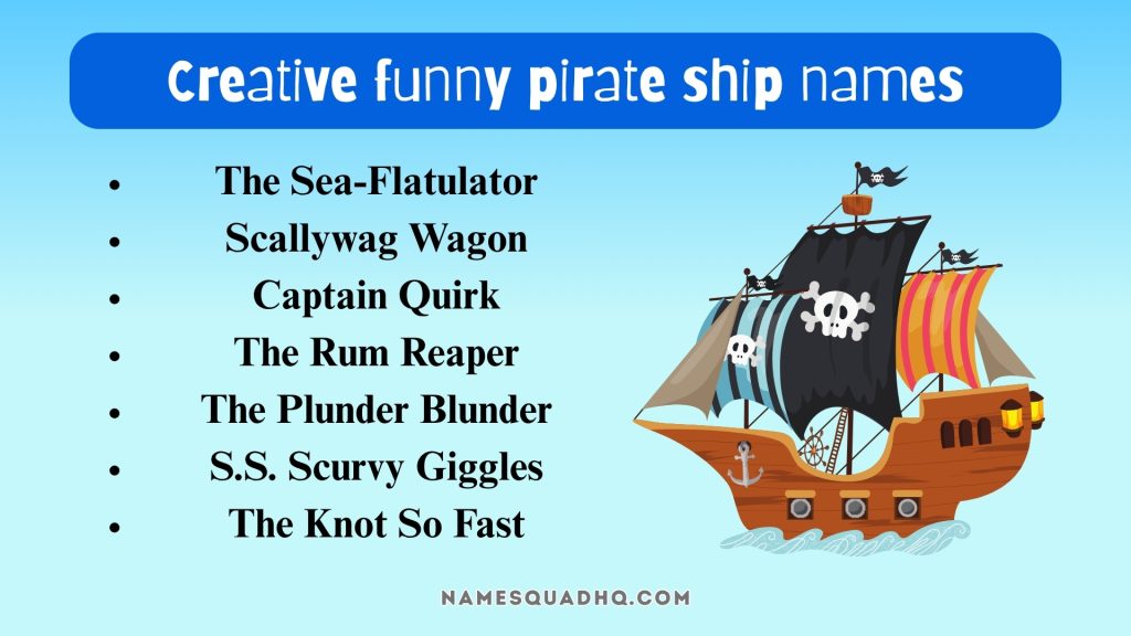 Creative funny pirate ship names