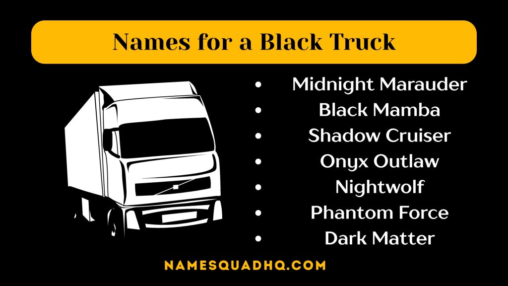 Names for a Black Truck