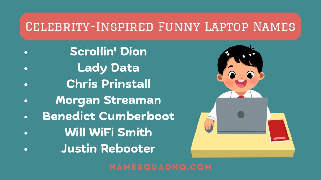 Celebrity-Inspired Funny Laptop Names
